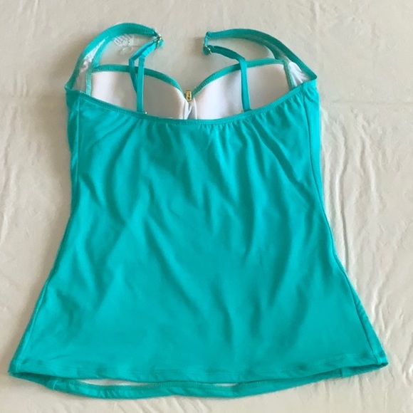 Lisa Blue Tankini Top SPLASH OF COLOR  -Deep Aqua (#46) - Picture 2 of 10